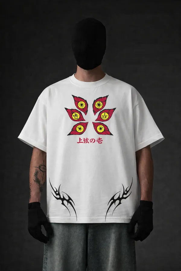 White_Cotton_Oversized_Rising_Lotus_Japanese_Graphic_T-Shirt_For_Unisex
