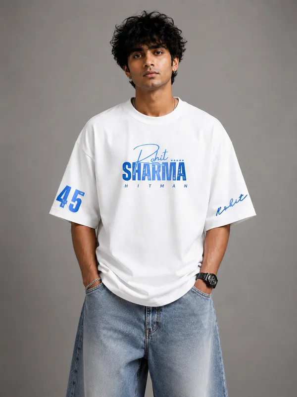 White_Cotton_Oversized_Mumbai_Cha_Raja_Sharma_Graphic_T-Shirt_For_Unisex