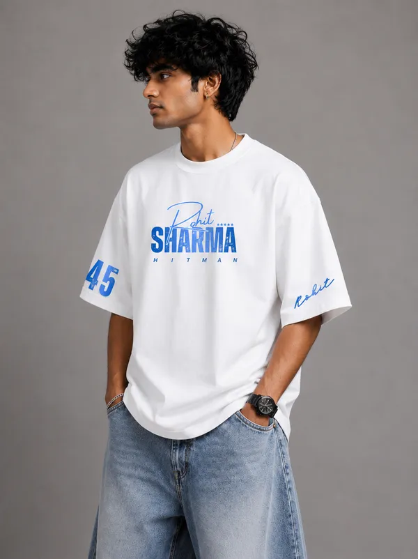 White_Cotton_Oversized_Mumbai_Cha_Raja_Sharma_Graphic_T-Shirt_For_Unisex