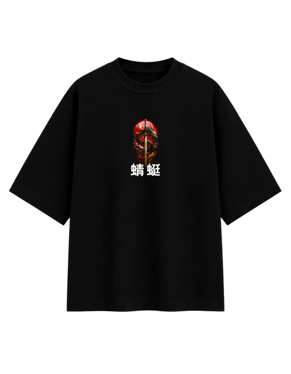 Black_Cotton_Oversized_Dragon_Samurai_Japanese_Graphic_T-Shirt_For_Unisex