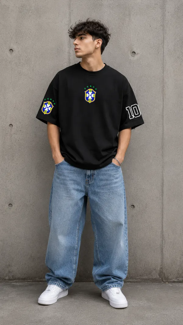 Black_Cotton_Oversized_Neymar_Jr_10_Brasil_Graphic_T-Shirt_For_Unisex