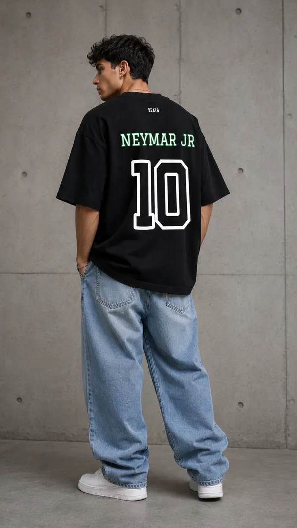 Black_Cotton_Oversized_Neymar_Jr_10_Brasil_Graphic_T-Shirt_For_Unisex
