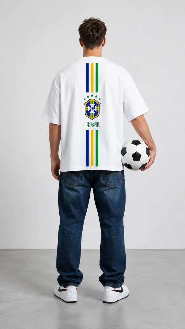 White_Cotton_Oversized_Brasil_Cbf_Stripe_Football_Fan_T-Shirt_For_Unisex