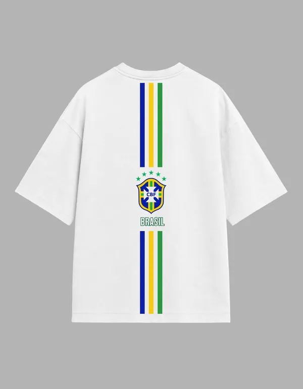 White_Cotton_Oversized_Brasil_Cbf_Stripe_Football_Fan_T-Shirt_For_Unisex