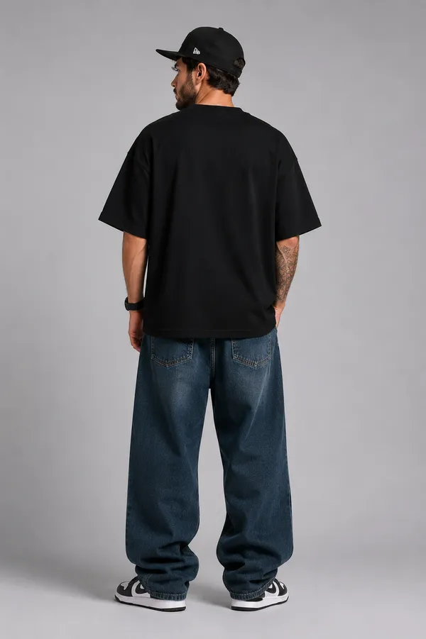 Black_Cotton_Oversized_Streetwear_Drop_Shoulder_T-Shirt_For_Unisex