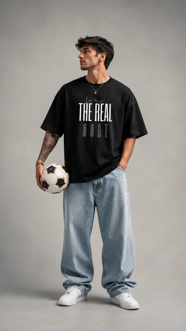 Black_Cotton_Oversized_The_Real_Goat_Messi_Football_Graphic_T-Shirt_For_Unisex