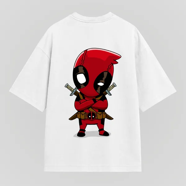 White_Cotton_Oversized_Deadpool_Graphic_T-Shirt_For_Unisex
