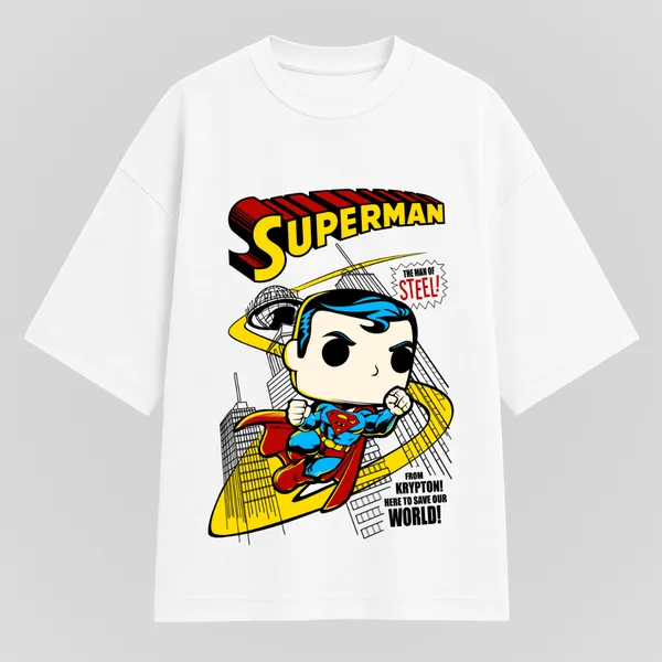 White_Cotton_Oversized_Man_Of_steel_Graphic_T-Shirt_For_Unisex