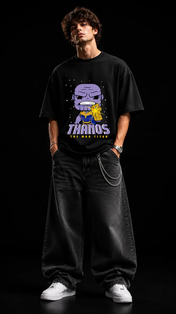 Black_Cotton_Oversized_Little_Thanos_Graphic_T-Shirt_For_Unisex