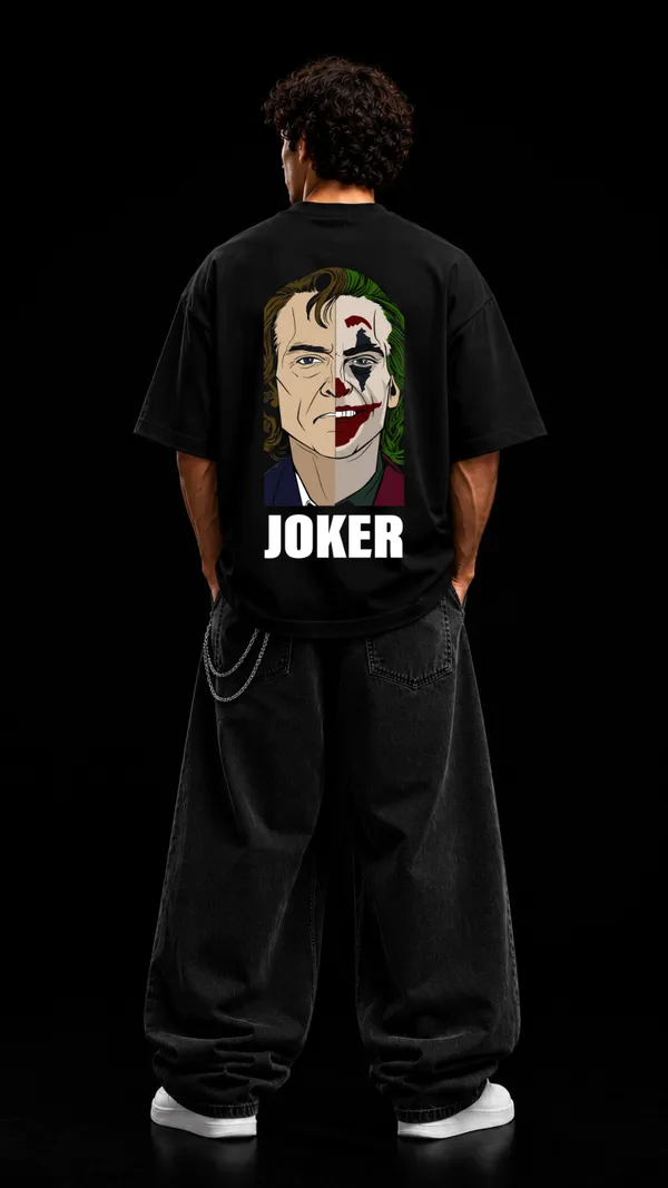 Black_Cotton_Oversized_Two_face_Joker_Graphic_T-Shirt_For_Unisex