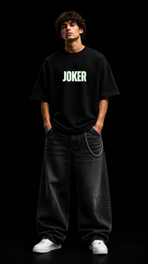 Black_Cotton_Oversized_Two_face_Joker_Graphic_T-Shirt_For_Unisex