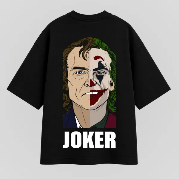 Black_Cotton_Oversized_Two_face_Joker_Graphic_T-Shirt_For_Unisex
