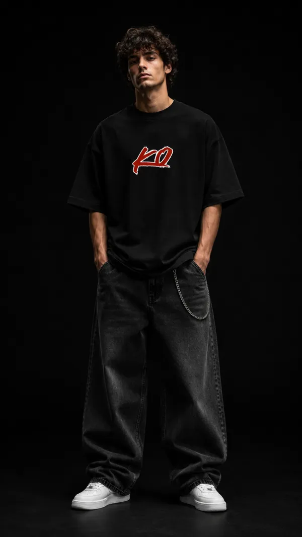 Black_Cotton_Oversized_Street_fighter_Graphic_T-Shirt_For_Unisex