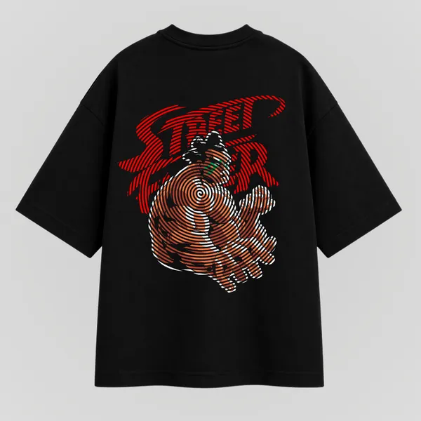 Black_Cotton_Oversized_Street_fighter_Graphic_T-Shirt_For_Unisex