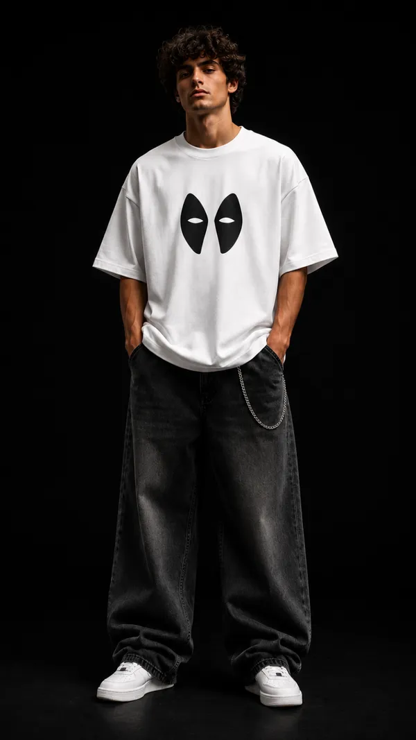White_Cotton_Oversized_merlenary_for_Hire_Graphic_T-Shirt_For_Unisex