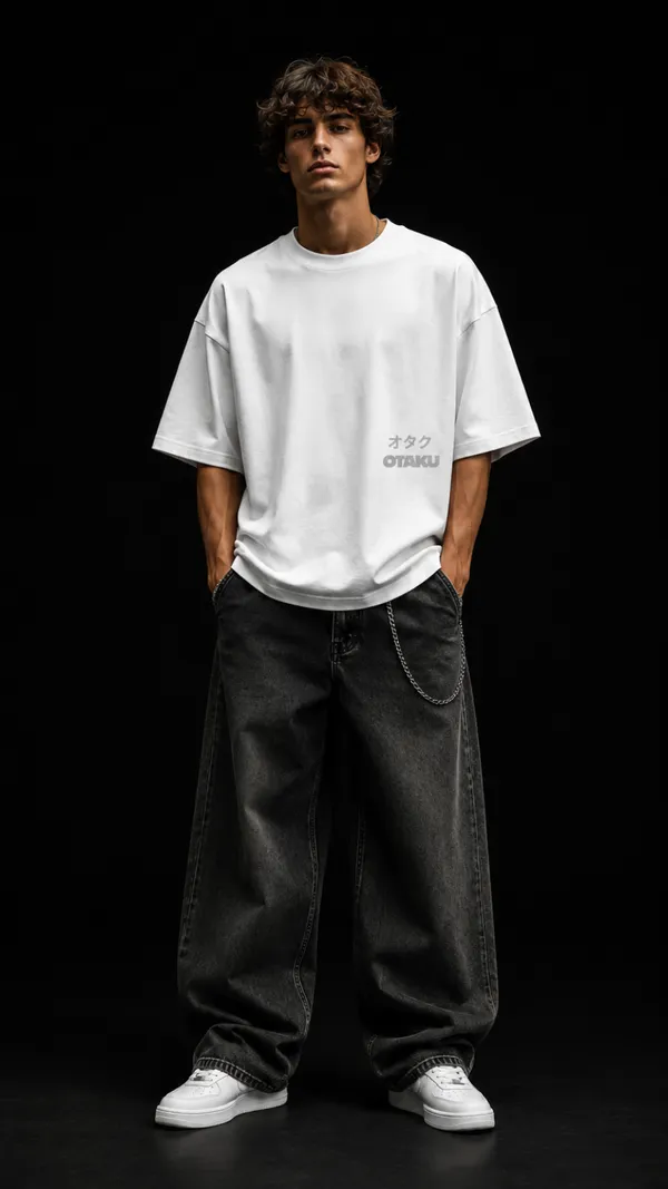 White_Cotton_Oversized_Otaku_Graphic_T-Shirt_For_Unisex