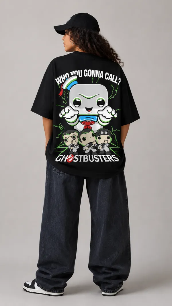 Black_Cotton_Oversized_Ghost_Busters_Graphic_T-Shirt_For_Unisex