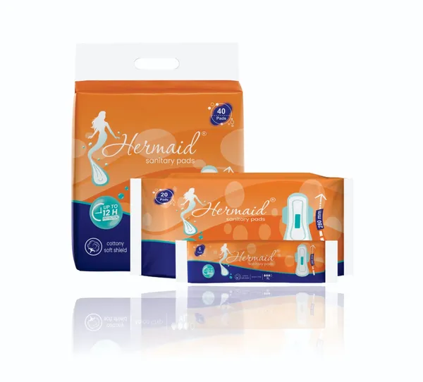 Hermaid_Xl(280Mm)_Cotton_Maxi_Sanitary_Pad_With_Anion_Chip_(White_-_Pack_Of_8