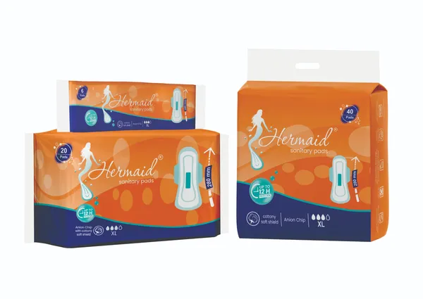 Hermaid_Xl(280Mm)_Cotton_Maxi_Sanitary_Pad_With_Anion_Chip_(White_-_Pack_Of_4