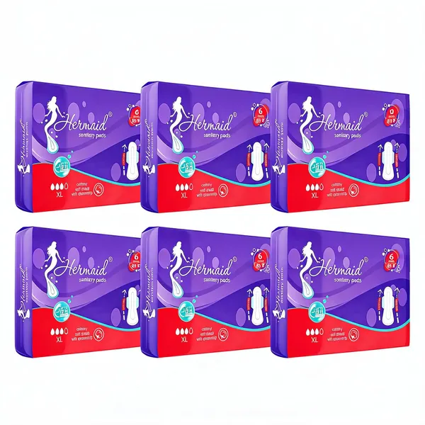Hermaid_Xl(280Mm)_Ultra_Sanitary_Pad_With_Anion_Chip_(White_-_Pack_Of_6