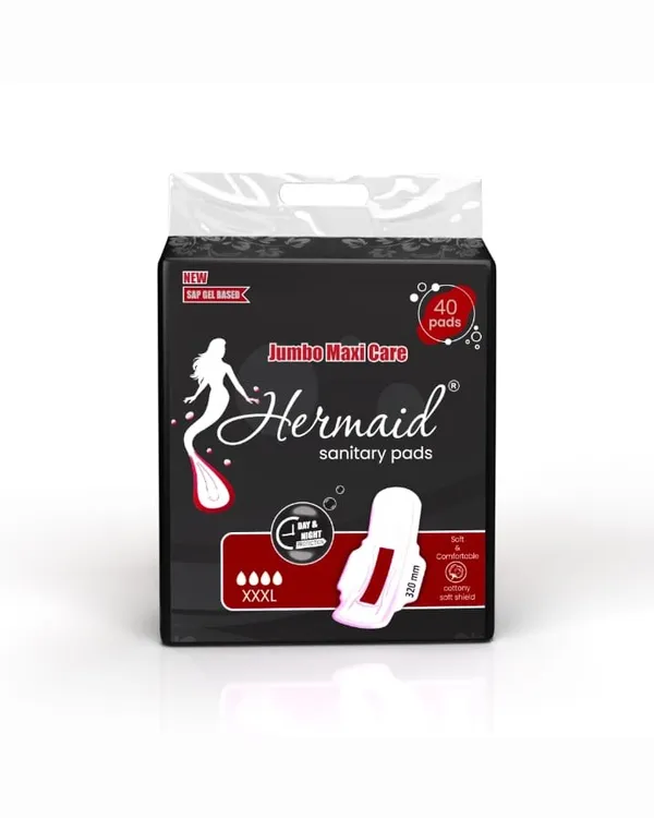 Hermaid_Xxl(320Mm)_Cotton_Maxi_Sanitary_Pad_With_Anion_Chip_(White_-_Pack_Of_3