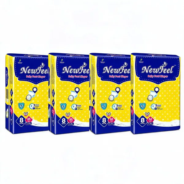 Newfeel_Baby_Diaper_Medium_Size_8_Count_-_Pack_Of_4