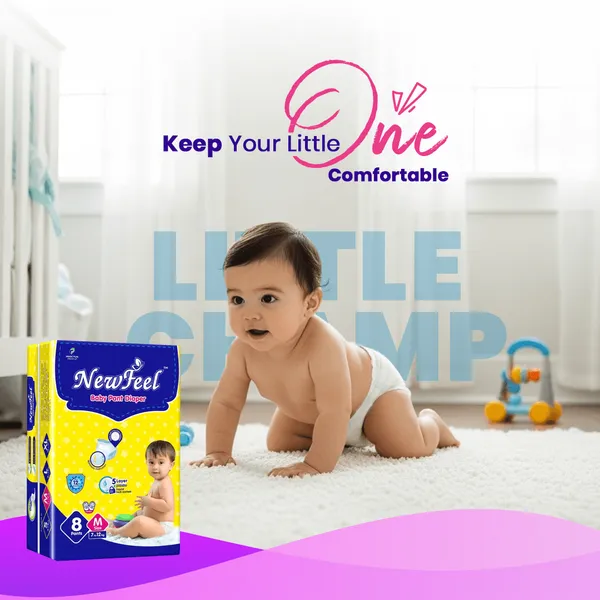 Newfeel_Baby_Diaper_Medium_Size_8_Count_-_Pack_Of_4