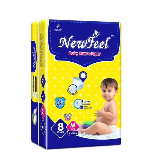 Newfeel_Baby_Diaper_Medium_Size_8_Count_-_Pack_Of_4