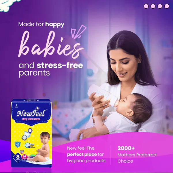 Newfeel_Baby_Diaper_Medium_Size_8_Count_-_Pack_Of_4