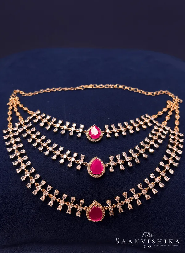 Golden_Alloy_Gemstone_Step_Chain_Short_Necklace_For_Women
