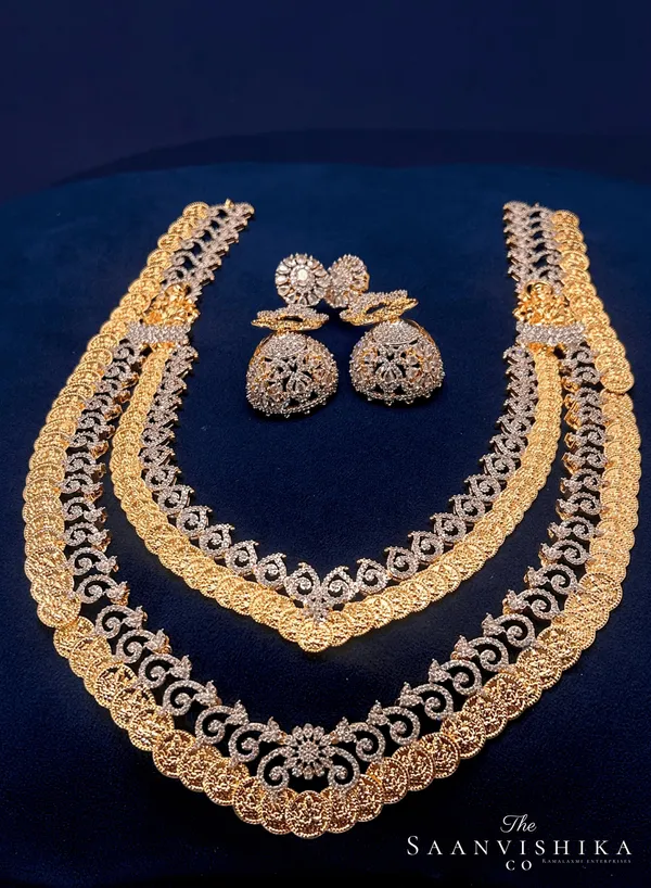 Golden_Alloy_Blend_Lakshmi_Kasulu_2-Layer_Haram_Set_For_Women