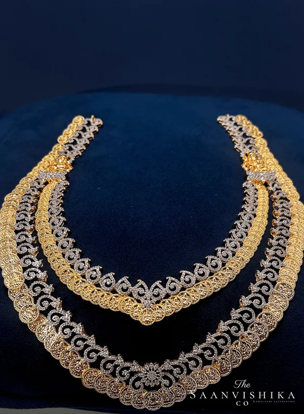 Golden_Alloy_Blend_Lakshmi_Kasulu_2-Layer_Haram_Set_For_Women
