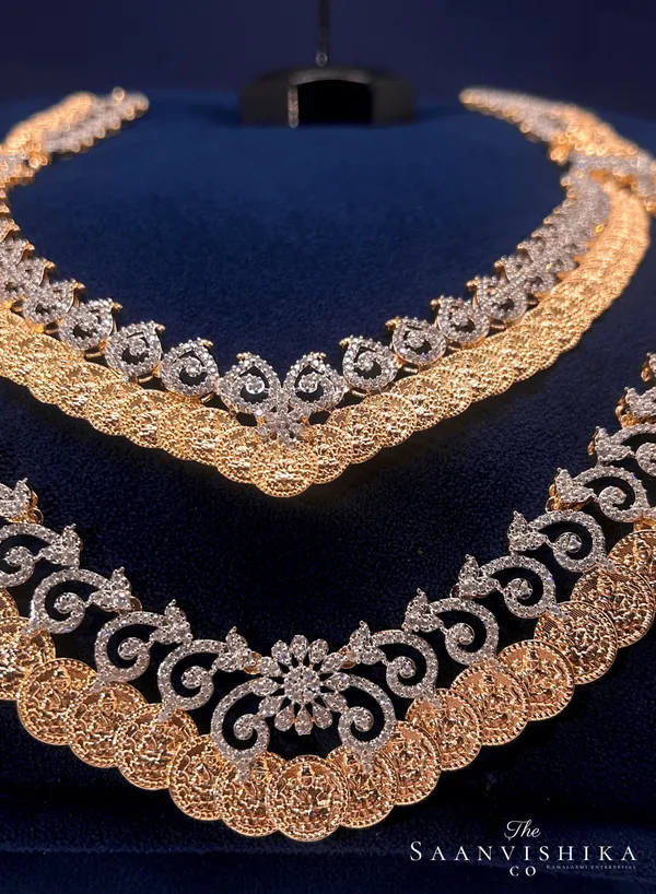 Golden_Alloy_Blend_Lakshmi_Kasulu_2-Layer_Haram_Set_For_Women