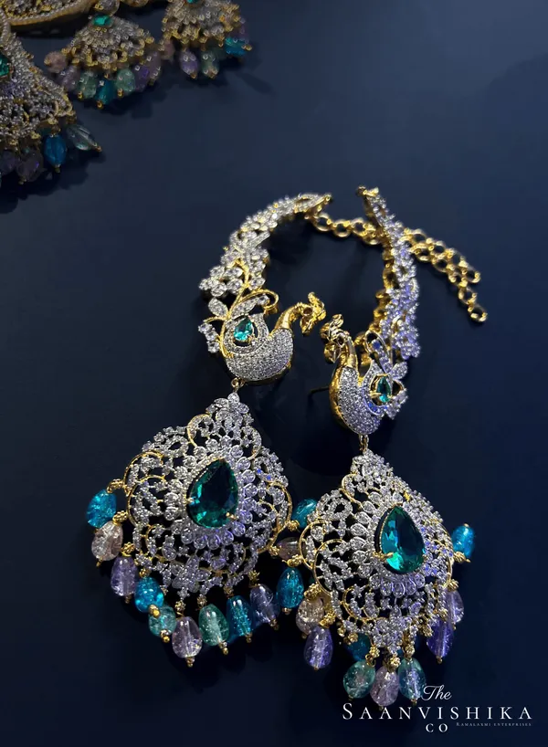 Multicolor_Alloy_Blend_Peacock_Diamond_Gemstone_Necklace_With_Earrings_For_Women