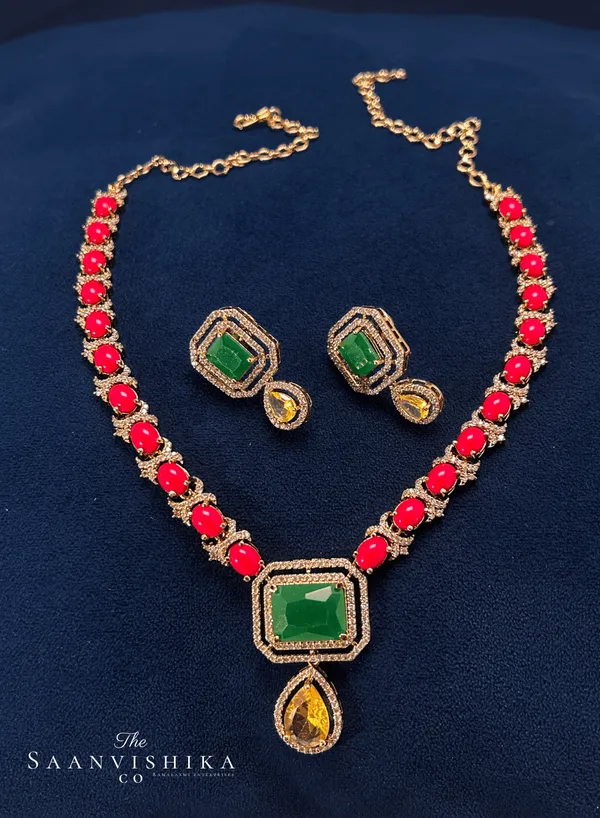 Red_Alloy_Coral_Gemstone_Necklace_With_Earrings_For_Women