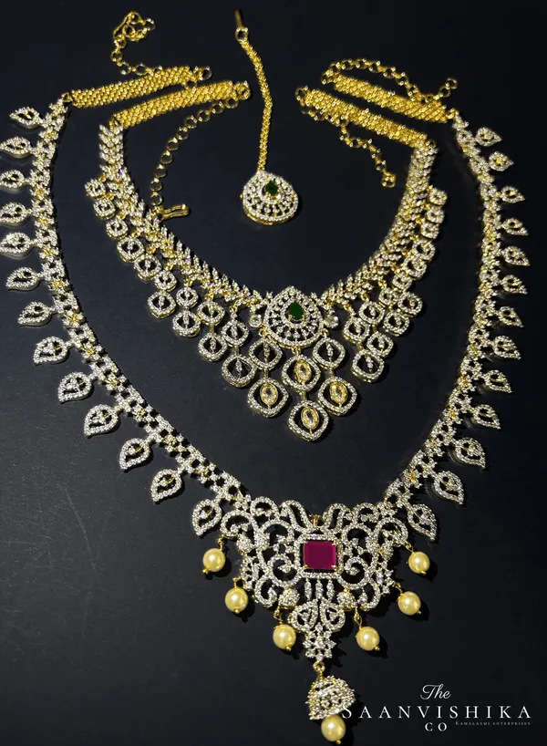 Multicolor_Alloy_Diamond_Haram_Tikka_Bridal_Combo_Set_For_Women