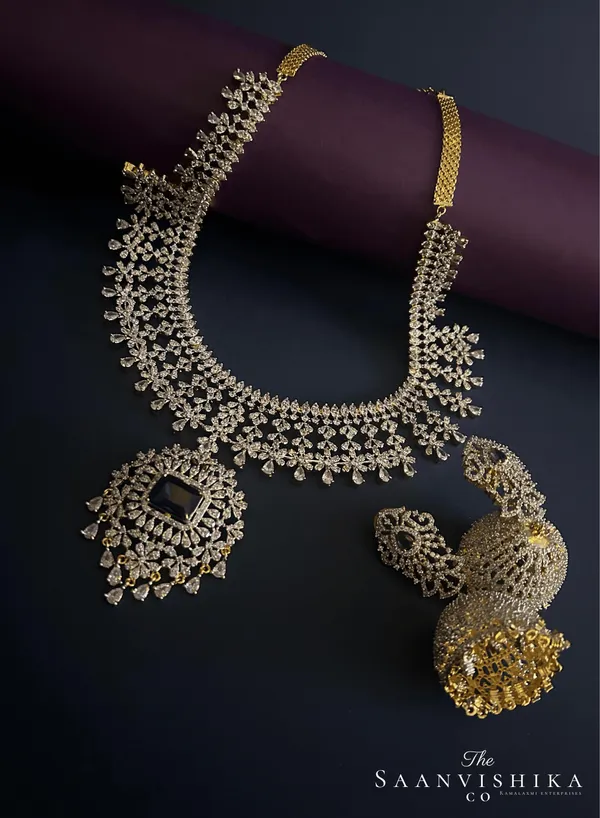 Purple_Alloy_Pendant_Diamond_Necklace_With_Earrings_For_Women