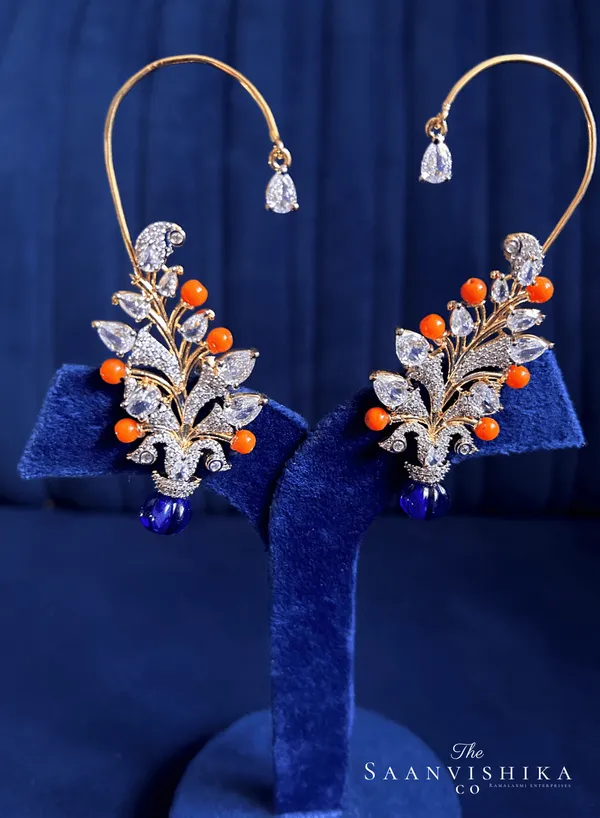 Blue_Alloy_Blend_Beads_Diamond_Earcuffs_For_Women