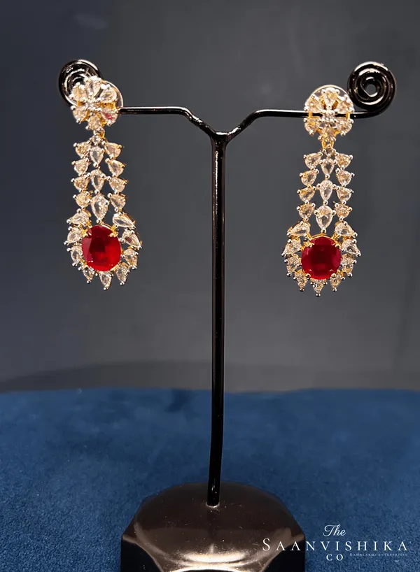 Red_Alloy_Blend_Hexagonal_Gem_Diamond_Necklace_With_Earrings_For_Women