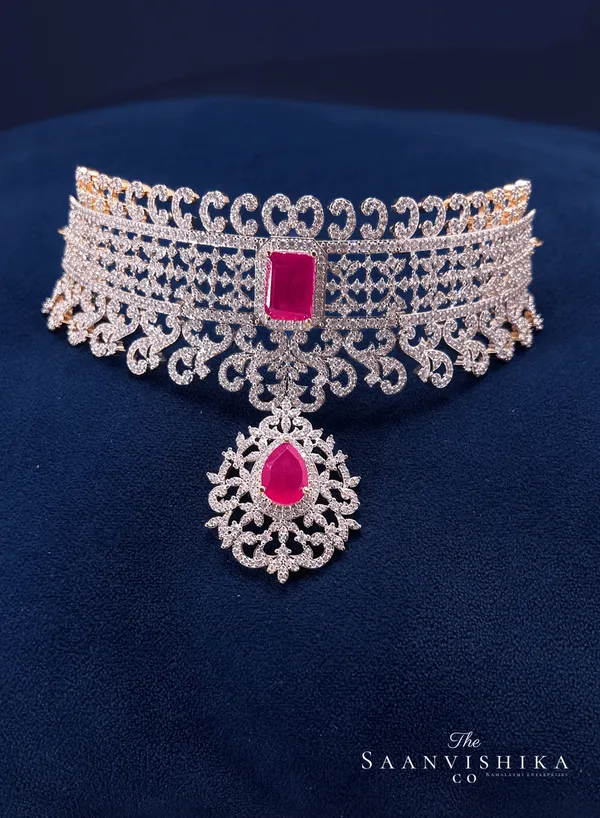 Red_Alloy_Blend_Ruby_Diamond_Choker_Set_For_Women