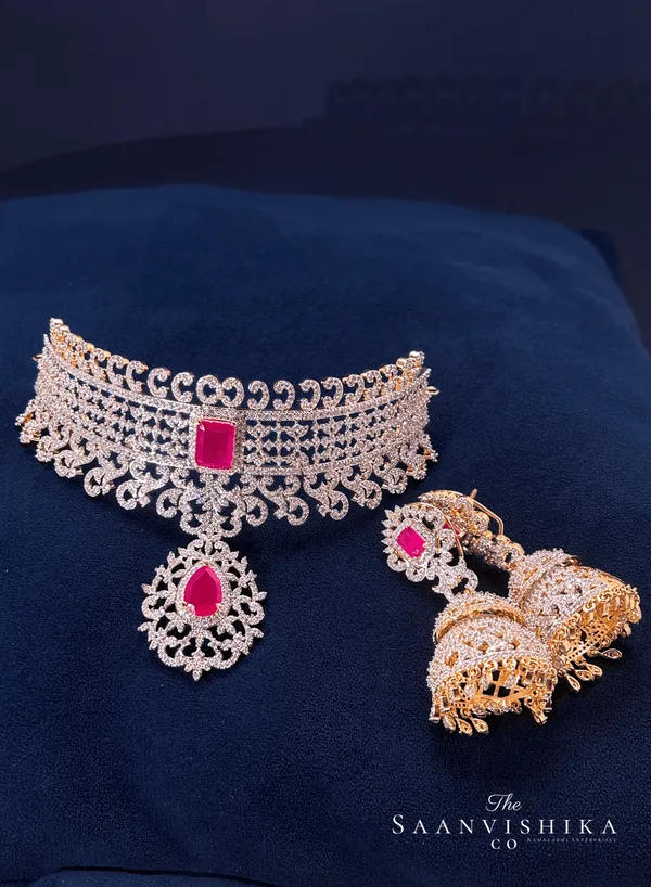 Red_Alloy_Blend_Ruby_Diamond_Choker_Set_For_Women