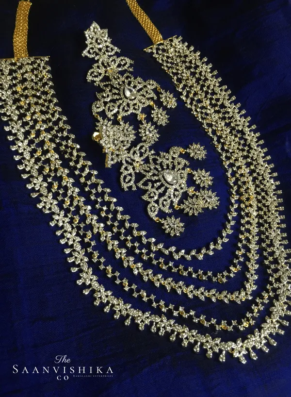 Golden_Alloy_Multi-Layer_Necklace_With_Earrings_For_Women