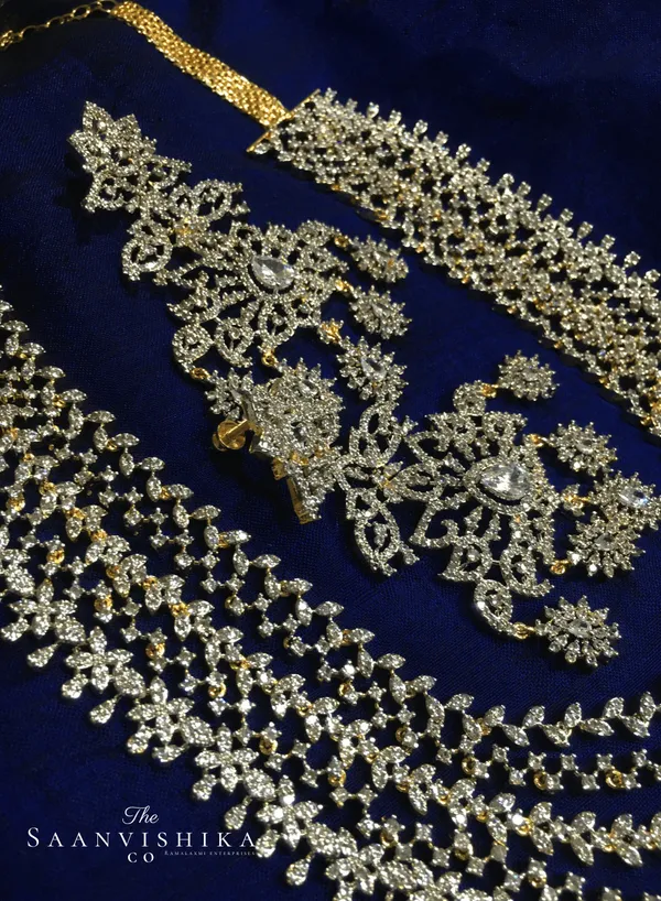 Golden_Alloy_Multi-Layer_Necklace_With_Earrings_For_Women