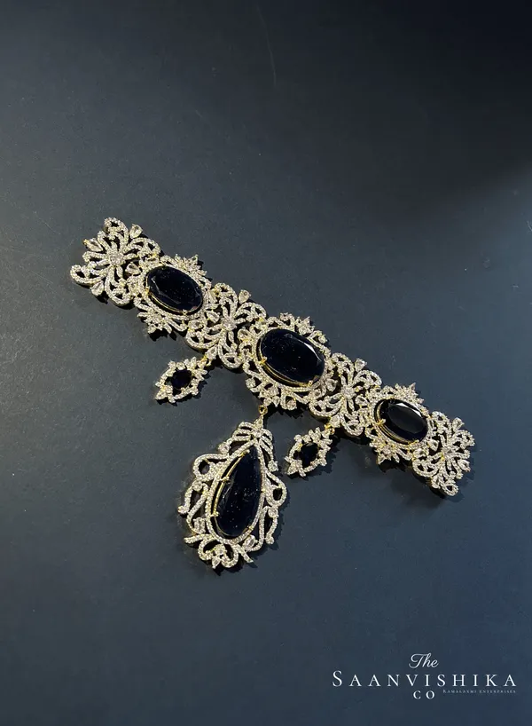 Purple_Alloy_Gemstone_Choker_Set_With_Earrings_For_Women