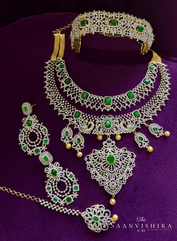 Multicolor_Alloy_Blend_Diamond_Replica_Bridal_Combo_Set_For_Women