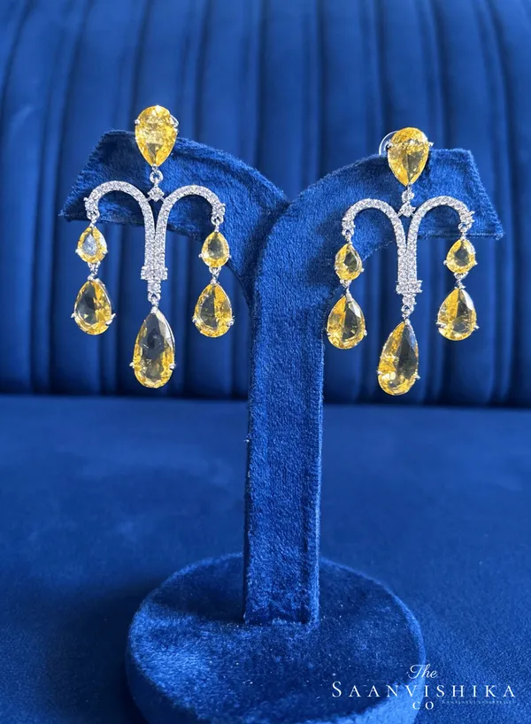 Yellow_Alloy_Diamond_Gemstone_Earrings_For_Women