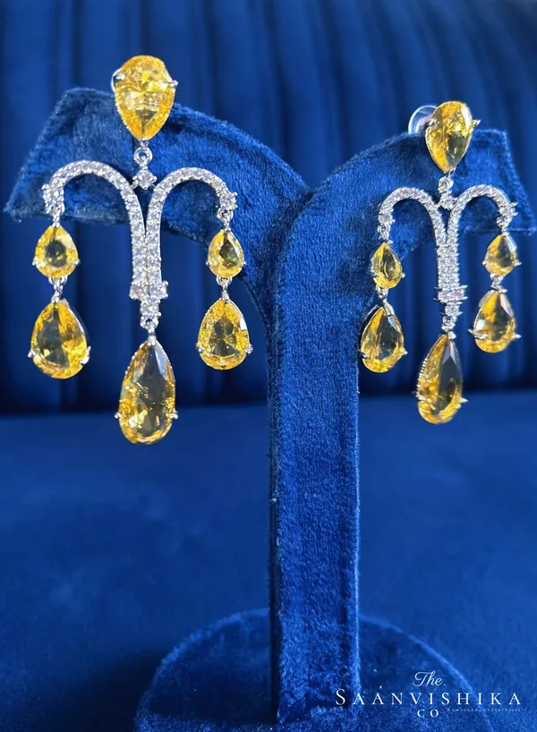 Yellow_Alloy_Diamond_Gemstone_Earrings_For_Women
