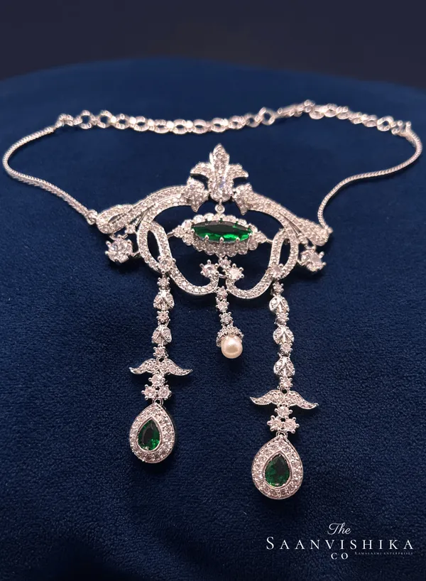 Green_Alloy_Pearl_Gemstone_Necklace_With_Earrings_For_Women