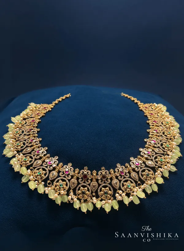 Green_Alloy_Gold_Beaded_Haram_Set_For_Women