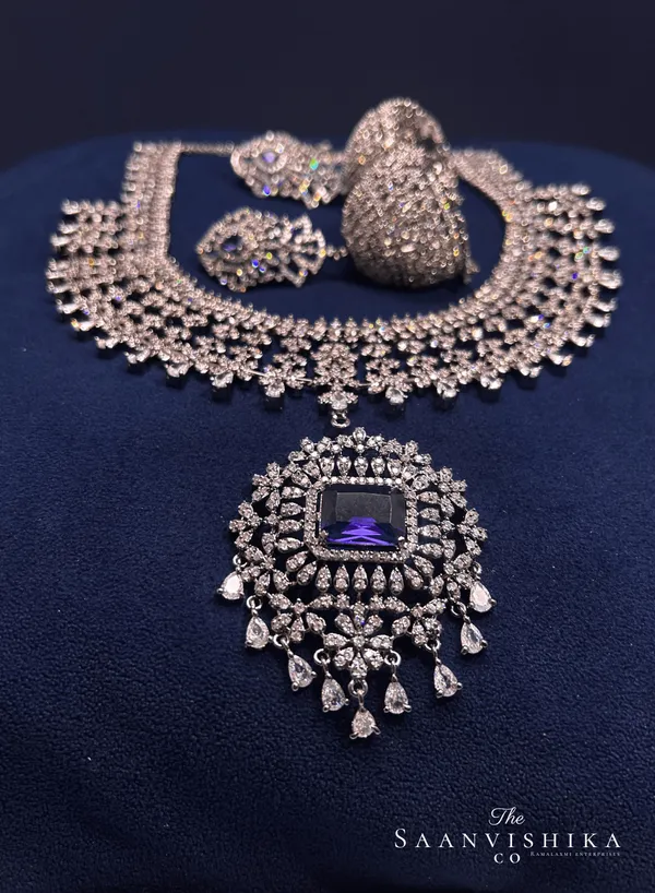 Purple_Alloy_Detachable_Pendant_Diamond_Necklace_With_Earrings_For_Women